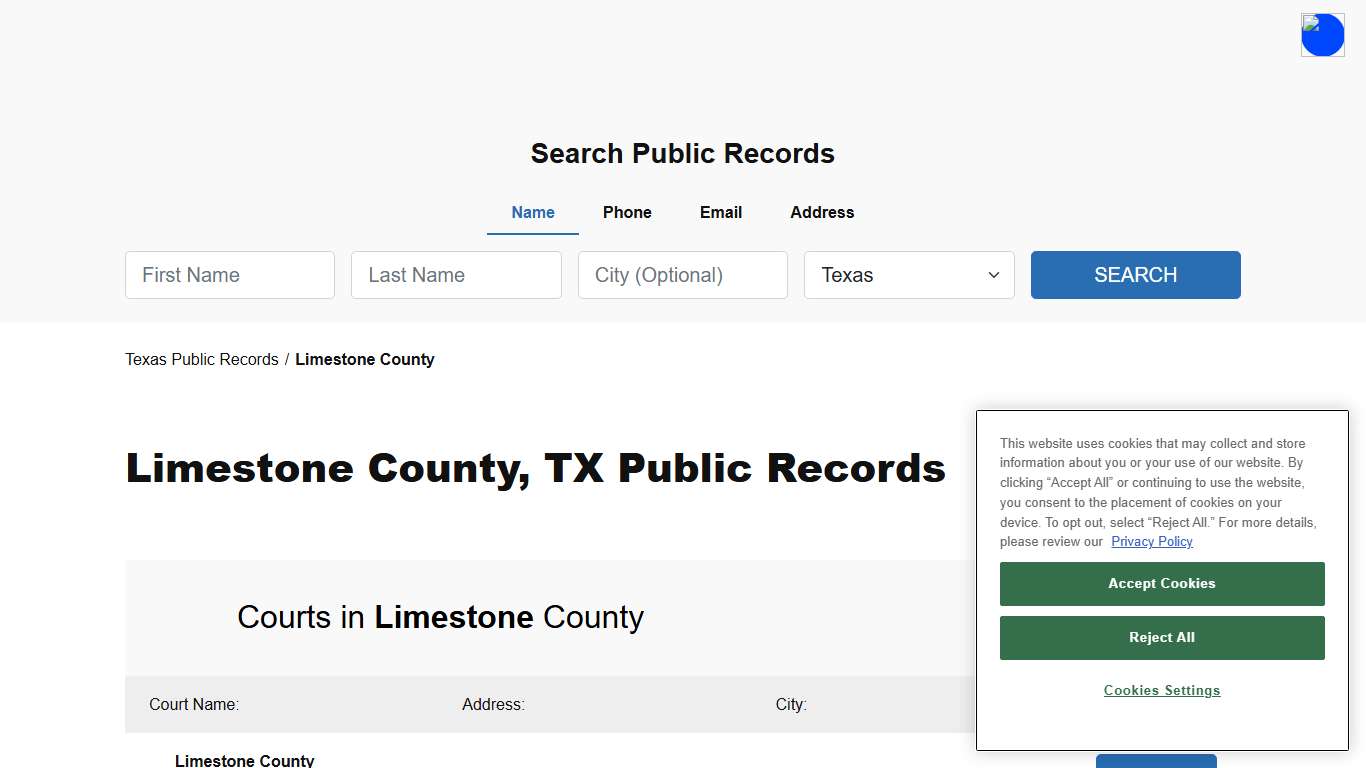 Limestone County, TX Public Court, Arrest and Inmate Records - ThePublicIndex